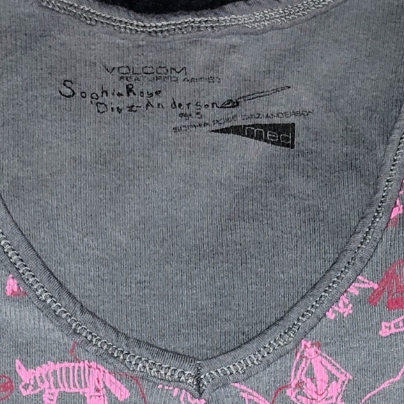 Volcom Limited Edition Animal Print V-Neck Tank Top Size Medium Y2K Vintage - Picture 4 of 5